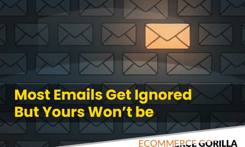 A cluttered email inbox with one standout email that draws attention.